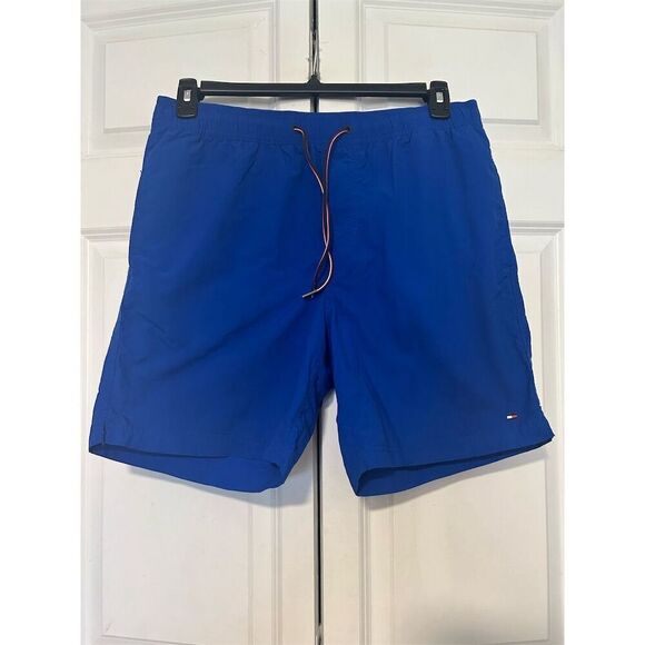 Tommy Hilfiger Men's Swim Shorts Blue Size L Elastic Waistband - Picture 1 of 7